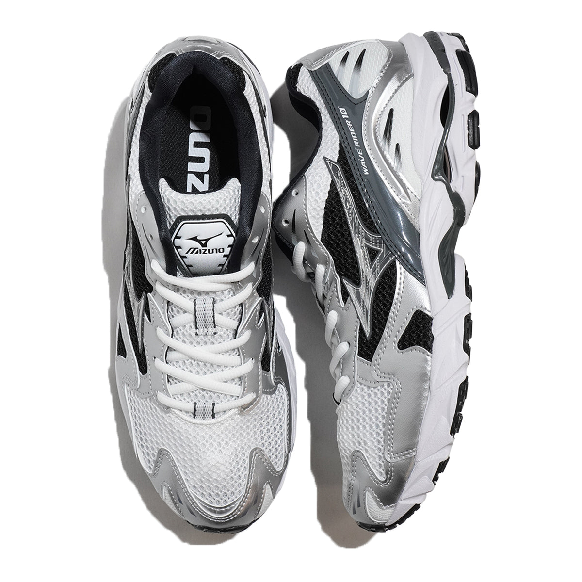 MIZUNO WAVE RIDER 10 D1GA210405 ホワイト×ブラック×シルバー