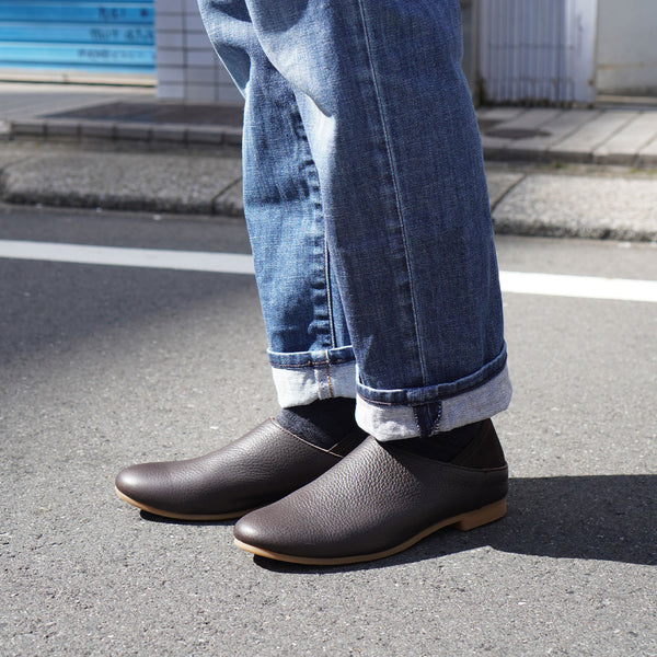 レシピ 靴 Recipe 軽量 柔らかい革 上品 オフィス カジュアル RP-238 かかとゴムバブーシュ DARK BROWN 本革 レザー レディース 日本製 MADE IN JAPAN 母の日 旅行