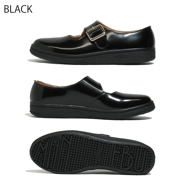 マネブ シューズ MANEBU ALLY BLACK ブラック レディース 靴 ストラップシューズ メリージェーン レザー カジュアル ガーリー シンプル ビジネス 23FW