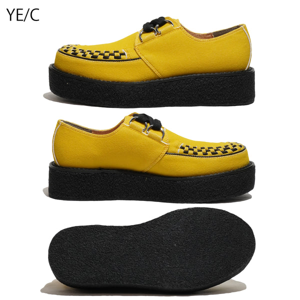 STEPARK ステッパーク COMODO YELLOW SUEDE ラバーソール 厚底 カジュアル クリーパー インターレース ビーガンスエード ローカット ロック パンク バンド ゴスロリ レディース メンズ 24FW