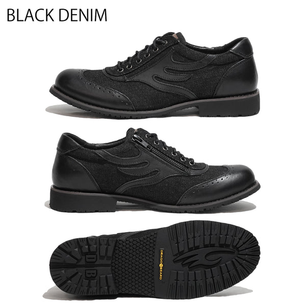 ドラゴンベアード 復刻モデル スニーカー DRAGON BEARD DB 148 LX BLK DENIM D.BRN メンズ 短靴 ローカット レザー カジュアル 24FW