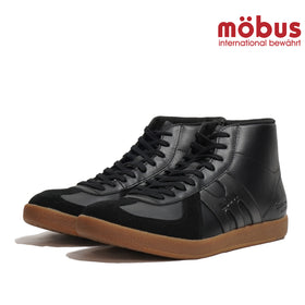 【SALE】モーブス オリジナル スニーカー mobus ORIGINAL MUNCHEN MID メンズ 靴 ミッドカット レザースニーカー カジュアル タウンユース BLACK 23FW