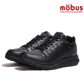 モーブス トレーナー スニーカー mobus TRAINER LOUIS メンズ 靴 軽量 レザー ブラック ALL BLACK