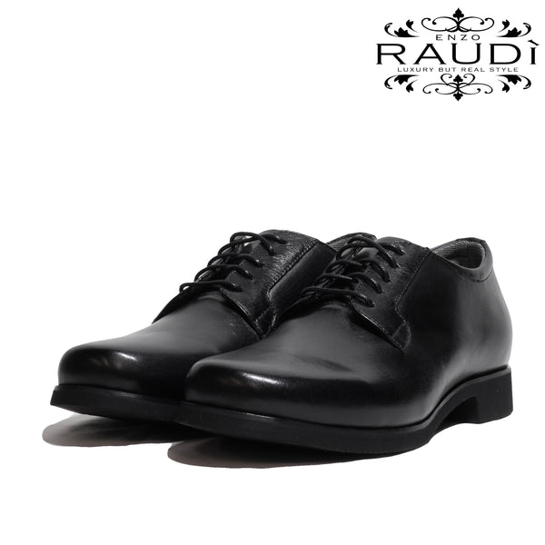 ラウディ レザーシューズ 革靴 RAUDI R-44107 プレーントゥ レザー 本革 ロングノーズ VIBRAM ビブラムソール メンズ ブラック ブラウン BLACK BROWN 24SS