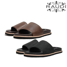 ラウディ サンダル RAUDI R-44402 BLACK BROWN つっかけ レザー 本革 メンズ ブラック ブラウン 履きやすい 24SS