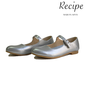 TOP TO TOP別注モデル レシピ 靴 Recipe 軽量 柔らかい革 上品 オフィス カジュアル RP-268 ストラップシューズ SILVER 本革 レザー レディース 日本製 MADE IN JAPAN 旅行