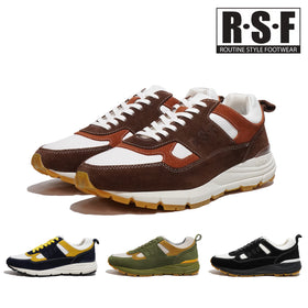 ルーティン スタイル フットウェア 靴 シューズ RSF ROUTINE STYLE FOOTWEAR SIPIN NAVY/YELLOW BROWN 本革 スエード レザー ビブラムソール 厚底 メンズ 防滑 ローカット JAPAN BRAND 日本ブランド 24FW