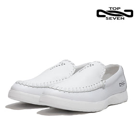 トップセブン TOP SEVEN T7-AT297 SLIPON WHITE VISA掲載 靴 スリッポン 紐無し レザ ー 本革 24SS