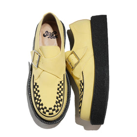 STEPARK ステッパーク TRONCO YELLOW SUEDE ラバーソール モンクストラップ 厚底 カジュアル クリーパー インターレース ビーガンスエード ローカット ロック パンク バンド ゴスロリ レディース メンズ 24FW